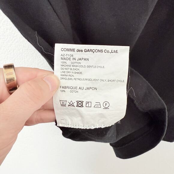 [PLAY Comme des Garcons] Black Heart Logo Crew Neck Short Sleeve T-Shirt Small - Picture 10 of 10